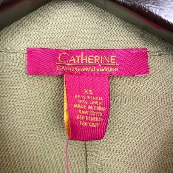 Catherine Malandrino Khaki Button Blouse Jacket XS - Picture 6 of 8